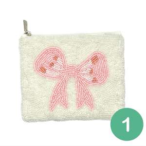 Monedero con cuentas: bolsa con cremallera de lazo Preppy, regalo Tween Girl - Product Image 1