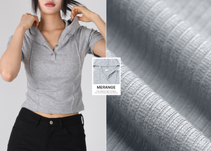 เสื้อฮู้ดครอปแขนสั้นทรงสลิมฟิตผ้าริบสำหรับผู้หญิง รุ่น HOOR H0013 สไตล์เกาหลี ฟรีไซส์ 5 สี - Product Image 3