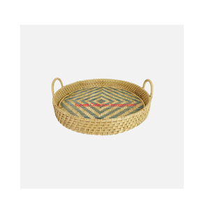 Bandeja para servir de ratán natural al por mayor con asas, bandeja redonda para decoración del hogar, cocina y comedor, mesa ecológica - Product Image 1