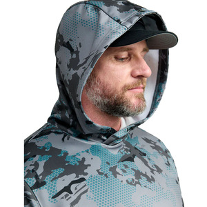 Vente en gros Logo personnalisé Impression UPF 50 Sweat à capuche de pêche à manches longues pour hommes Respirant Protection UV Séchage rapide Sweat à capuche de pêche pour hommes - Product Image 4