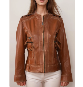 Venta caliente moda Casual Hip Hop invierno mujer chaqueta de cuero transpirable Mujer chaqueta de cuero de moda - Product Image 6