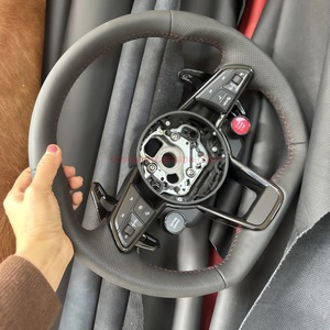 Volant à quatre boutons en cuir de fibre de carbone à demi-rayons personnalisé de Style spécial pour <span class=keywords><strong>Audi</strong></span> A3/A4L/A5/A6L/A7/Q2/Q3/<span class=keywords><strong>Q5</strong></span>/S4/S5/S7 - Product Image 3