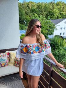 Hot Sale Womens Boho Mexican Embroidered <b>Plus</b> <b>Size</b> Summer <b>Dress</b> Natural Waist Eco-Friendly 100% Cotton Outdoor - Product Image 5