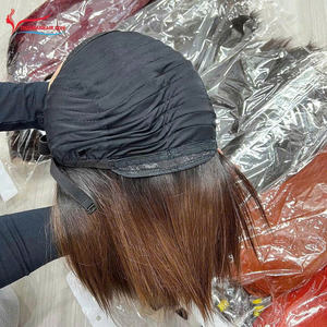 วิกผมคนเวียดนามวิกผมบ๊อบแบบต่อคู่สีออมเปอร์และสีอ่อนพร้อมส่ง - Product Image 4