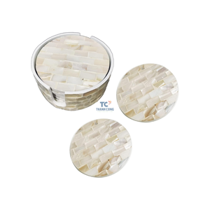 ที่รองแก้วหอยมุกหรูหราสำหรับเสิร์ฟชาและกาแฟแม่ของเสื่อและแผ่นรองแก้ว - Product Image 5