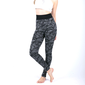 Leggings camouflage stretch pour femmes, confortables, taille mi-haute, leggings de fitness tissés, livraison directe - Product Image 1