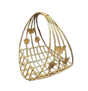 High Quality Modern Luxury <b>Metal</b> Fruit & Vegetable <b>Storage</b> <b>Basket</b> Golden Finished Wire Kitchen Decorative Stand - Product Image 3