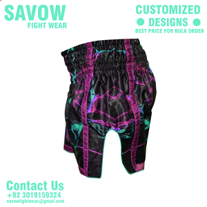 Shorts de Muay Thai en gros avec tissu satiné léger, taille élastique, conçus pour l'entraînement et les combats - Product Image 5