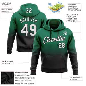 High Quality 100% Polyester Fleece <b>Hoodies</b> for <b>Men</b> Custom <b>Green</b> Black Fade Design Full Dye Sublimation Sweatshirts Winter - Product Image 2