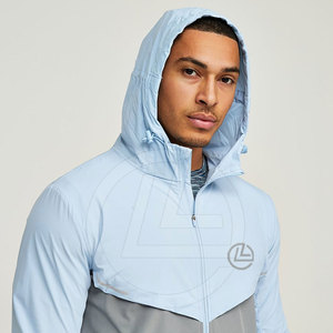 Veste coupe-vent pour homme avec un look audacieux, col montant, tissu en toile, capuche avec cordon de serrage, séchage rapide et personnalisable - Product Image 6