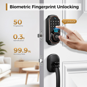 Arpha Luxury Villa 5 in <strong>1</strong> Smart Door Lock Tuya Wifi Wide Angle Fingerprint Digital <strong>Knobs</strong> Handle Deadbolt Locks With Camera
