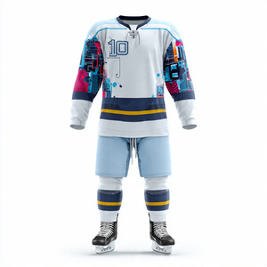 Uniforme de hockey sur glace OEM en sublimation, 100% polyester, manches trois quarts - Product Image 4