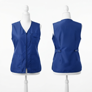 Chaqueta de Barbería para Mujer, Premium, 150 GSM, Tela de Polialgodón, Uniforme de Salón de Belleza, Logotipo Bordado Personalizado, OEM, ODM, Cierre Frontal con Cremallera, Negra - Product Image 3