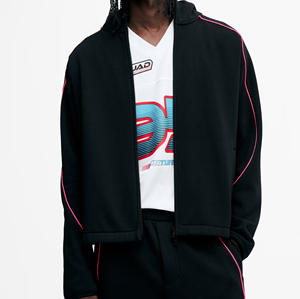 Prix d'usine – Sweat à capuche zippé coupe classique en molleton bouclette épais (410 g/m²) en Spandex/Polyester, écologique et coupe-vent pour l'hiver - Product Image 1