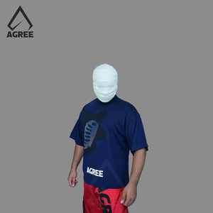 AGREE SPORTS T-shirt Homme Personnalisé Bleu Marine Coupe Boxy Épaules Dénudées Coupe Courte 100% Coton Épais Imprimé Vente en Gros - Product Image 3