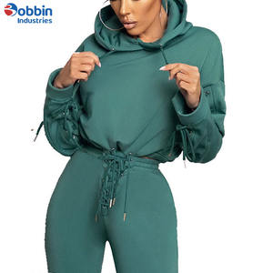 Chándal de entrenamiento de dos piezas decorado con estilo Teasel para mujer, pantalón de Jogger con capucha y diseño frontal Teasel, nueva tendencia de invierno - Product Image 2