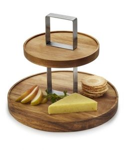 Soporte para pasteles de alta calidad, superventas, de madera de Acacia, pie alto, bandeja redonda de madera, soporte para pasteles para servir pasteles y frutas - Product Image 6