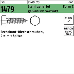 Hardened Steel Hexagonal Sheet Metal <b>Screws</b> ISO 1479 C 6.3x45 250-Pack - Product Image 1