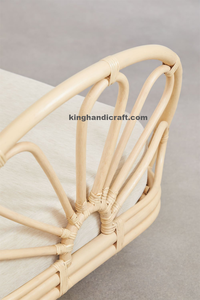 Lit d'enfant en rotin de style vintage pour chambre d'enfant-Cadre en rotin écologique fabriqué à la main pour un espace de couchage sûr et élégant - Product Image 6