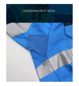 Royal Blue Hi Viz Camisa DE SEGURIDAD Hombres Ropa DE TRABAJO Trabajador DE LA CONSTRUCCIÓN Ropa DE SEGURIDAD reflectante Camisa de seguridad de manga larga - Product Image 4