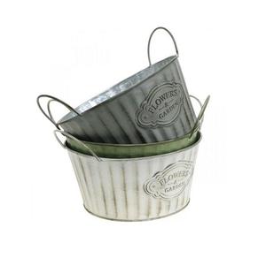 Round Shape Galvanized Colorful Flower <b>Tub</b> Planters With Handles for Home and Garden Decoration Flower Pots & Planters - Product Image 1
