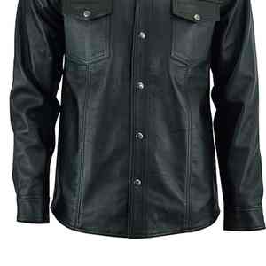 High Quality Customized Design <b>Leather</b> Men <b>Shirts</b> Quality Long Sleeve Breathable Knitted Zipper Closure Eco-Friendly Two - Product Image 5