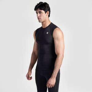 เสื้อกล้ามรัดรูปสำหรับผู้ชาย GA สีชาร์โคล - Product Image 3