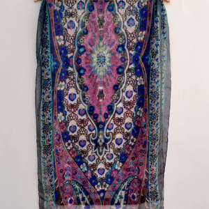 Pañuelos de Seda Pura con Bloques de Color Floral, Pañuelos de Satén Medianos de Secado Rápido, Antibacterianos, Ligeros y Multiusos - Product Image 1