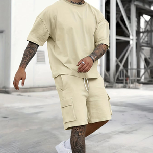 2026 Hot Sale Men Summer <b>Set</b> Lightweight Breathable Casual Custom Short Sleeve T-Shirt Two-Piece Custom Logo Stylish <b>Set</b> For Man - Product Image 1