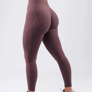 Tissu en bambou vêtements de sport entraînement Yoga ensemble femmes vêtements de sport vêtements de sport Fitness taille haute Leggings - Product Image 5