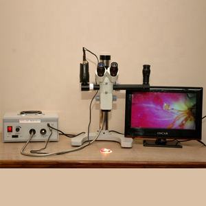 Microscopio Oftálmico de Laboratorio Húmedo ROSLANE MEDITECH ROM-6 con Tubos Binoculares Inclinados a 45 Grados, Fuente de Alimentación Eléctrica, Acero, Plástico, CCD - Product Image 1