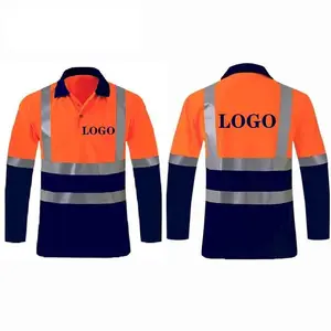 Custom Reflective Safety T-Shirt Summer High Visibility long Sleeve Safety Shirt Tops Safe Gear Construction Site Men T Shirt