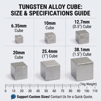 Meilleure usine en gros personnalisé 1-20kg haute densité bloc en alliage lourd de tungstène fritté cube en tungstène pur