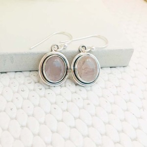 Pendientes de Plata de Ley 925 al por mayor, hermoso diseño, piedras preciosas de cuarzo rosa y diamantes, estilo clásico para regalo de fiesta de boda - Product Image 1