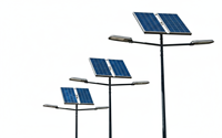 Poteau d'éclairage solaire en acier galvanisé à chaud et en alliage d'aluminium |   Bras réglable octogonal/rond simple/double inclinable, garantie 25 ans