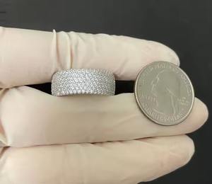 Moissanite diamond 925 silver Link <b>Ring</b> in for Women <b>Men's</b> Iced Out Diamond <b>Ring</b> <b>Man</b> Hip Hop Diamond <b>Ring</b> for women - Product Image 5