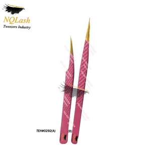 NQLASH — pinces à épiler pailletées en acier inoxydable pour faux cils, à pointe dorée, Logo personnalisé, pour extensions, blanc, de qualité supérieure - Product Image 2