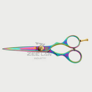 Tijeras de peluquero hechas a medida en hoja de acero inoxidable de nuevo estilo multicolor con punta afilada Venta directa de fábrica - Product Image 3