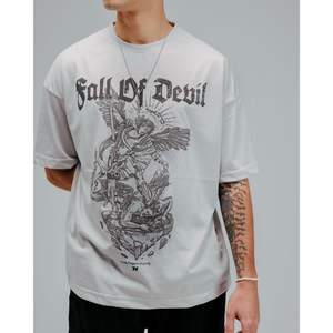 Tissu respirant 100% coton Jersey Fall of Devil - Product Image 4