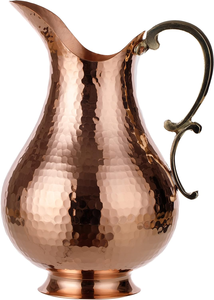 Pichet à eau en métal martelé à la main en cuivre pur écologique avec couvercle directement d'Inde par les fabricants de commerçants instantanés - Product Image 3