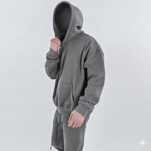 Sudadera con Capucha Extra Grande para Hombre, de Felpa Premium 100% Algodón, Color Sólido, Hombros Caídos, en Oferta - Product Image 1