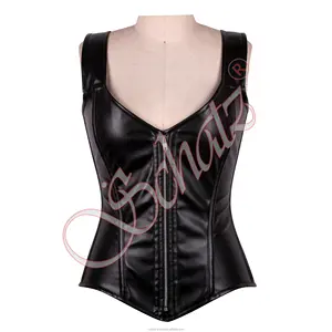 Fullbust giả da vai dây đai corset với trở lại viền Corset tinh tế eo đào tạo & Bustier sang trọng fullbust Corset