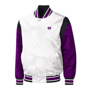 Venta caliente logotipo de marca personalizado bordado de alta calidad de doble cara Reversible chaqueta de béisbol de satén para Hombres estilo de chaqueta de Bombardero - Product Image 3