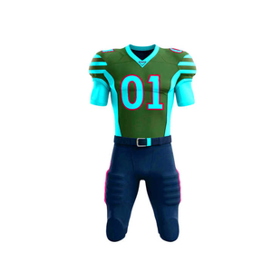 Ensemble d'uniformes de football américain imprimés à manches courtes respirants personnalisés Maillot et pantalon sublimés Service OEM Prix d'usine - Product Image 2