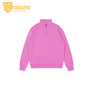 Tessuto personnalisé usine demi fermeture éclair sweats à capuche col montant sweats zippés pour hommes sweats en coton de haute qualité - Product Image 5