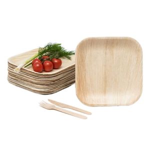 Low Price Cutlery Set 100% Organic Compostable Biodegradable Areca Plated Dinnerware Plates from Indian Seller