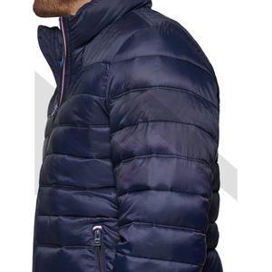 Venta al por mayor de ropa de calle de invierno para hombres chaqueta acolchada estilo de moda con cuello alto impermeable cálido tela de lona acolchada - Product Image 5