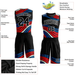 Meilleures ventes d'uniformes de basket-ball sans manches respirants et confortables, kit d'uniformes de basket-ball avec design par sublimation, service OEM - Product Image 4