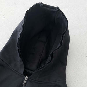 Custom Streetwear Washed <b>Hoodies</b> <b>Mens</b> Blank <b>Black</b> 450gsm French Terry Vintage Distressed Acid Wash <b>Zip</b> <b>up</b> Hoodie <b>Men</b> - Product Image 3