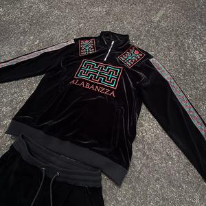 Custom Unisex <b>Velour</b> Workout <b>Tracksuits</b> for Men Wholesale Customize <b>Tracksuit</b> Women Sweatsuit Joggers - Product Image 3